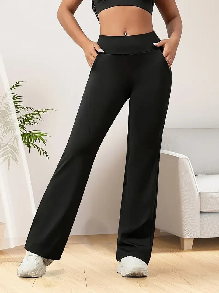 Women's Modern Straight Cut Black Trousers