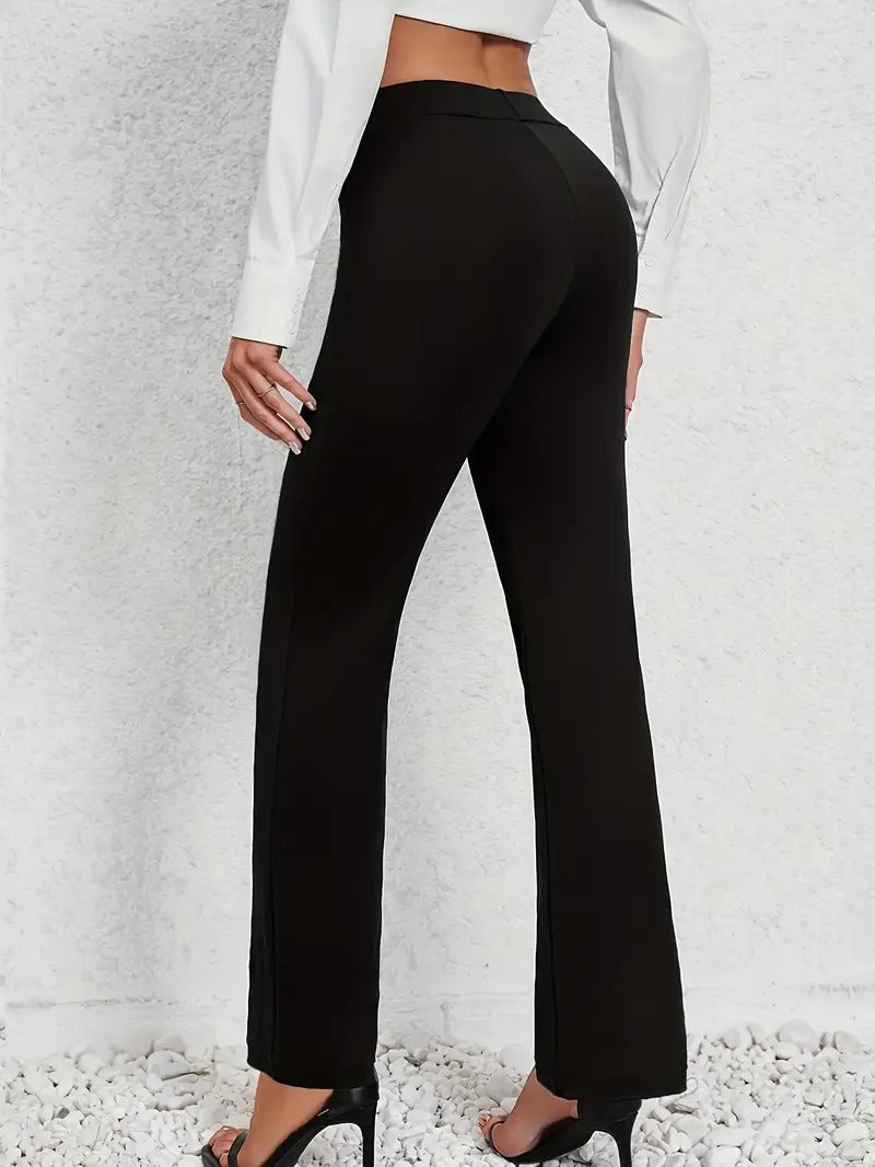 Women's Black Straight Leg Winter Trousers