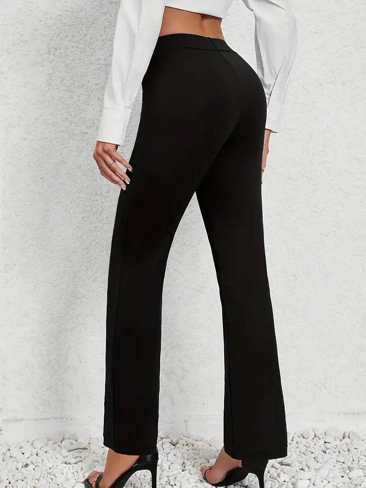 Women's Black Straight Leg Winter Trousers