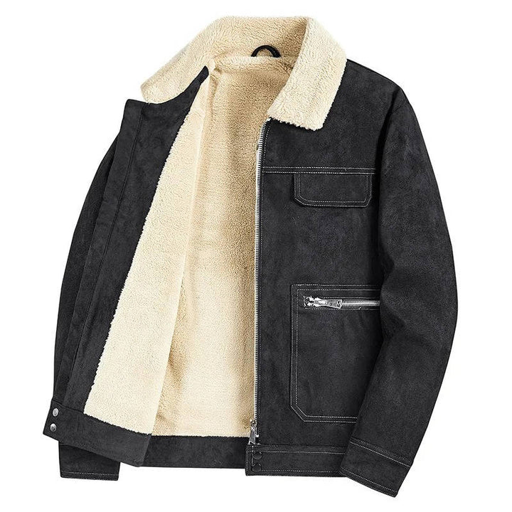 Men's Suede Casual Trucker Jacket