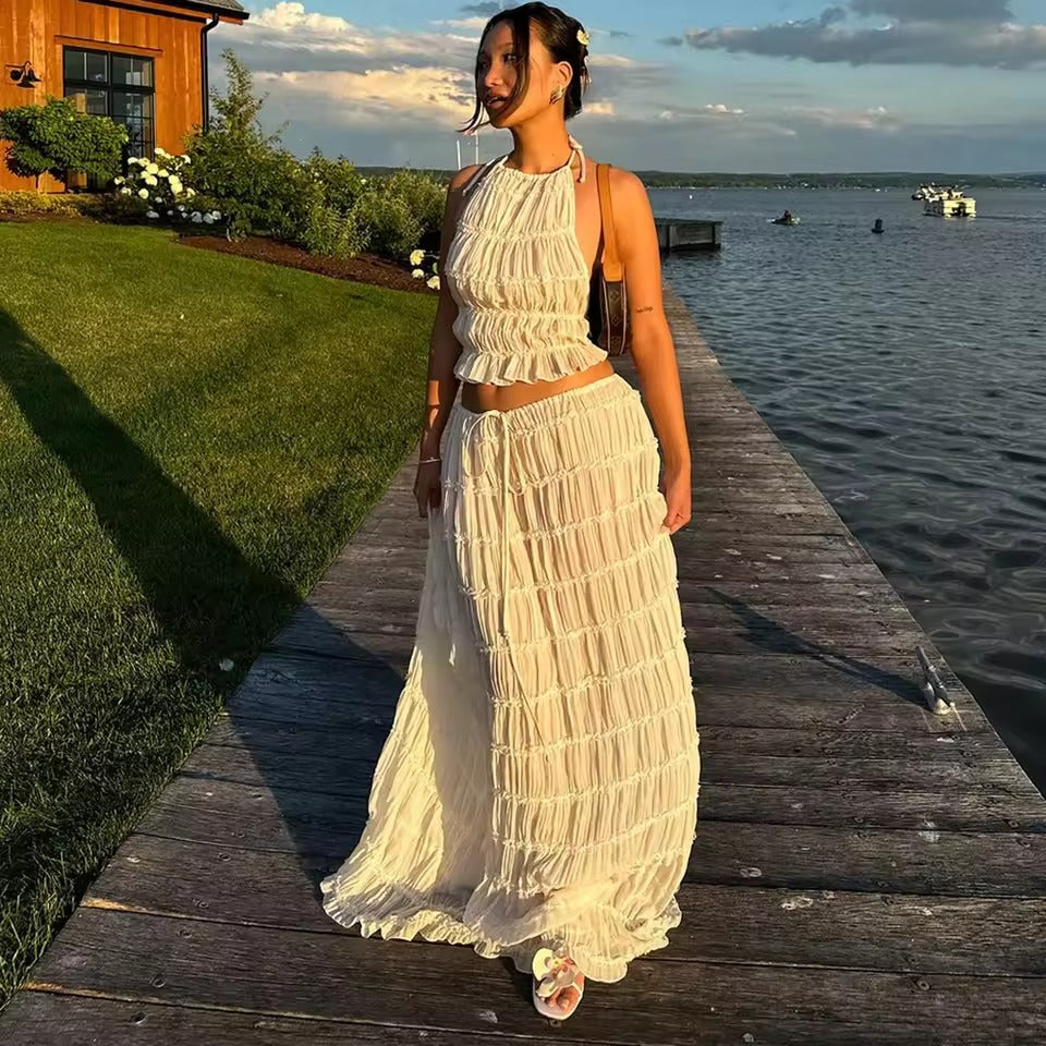 Women's Boho Backless Maxi Dress for Summer