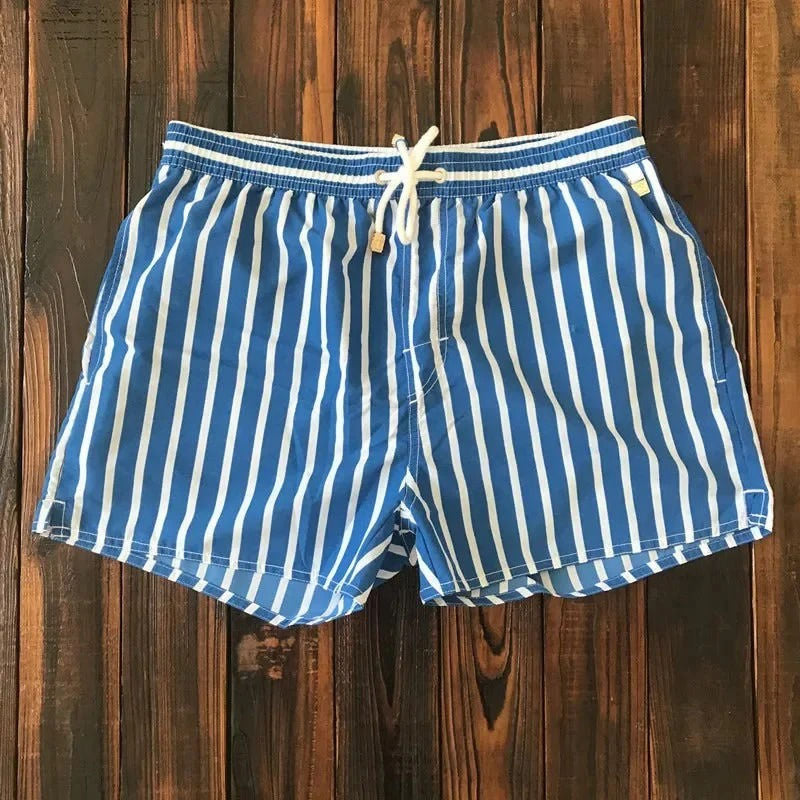 Men's Striped Swim Trunks