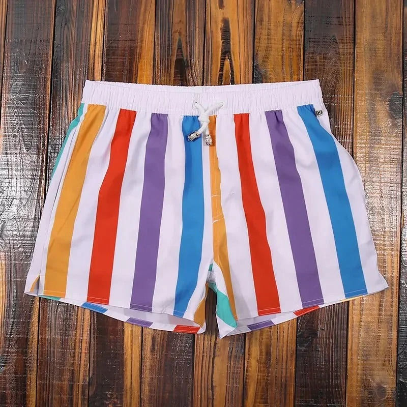 Men's Striped Swim Trunks