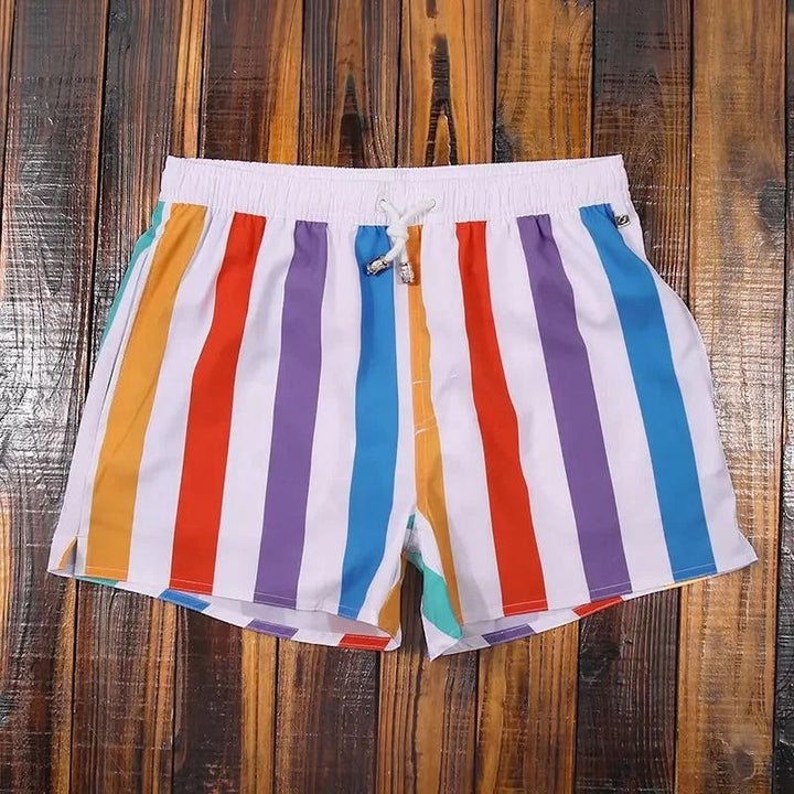 Men's Striped Swim Trunks