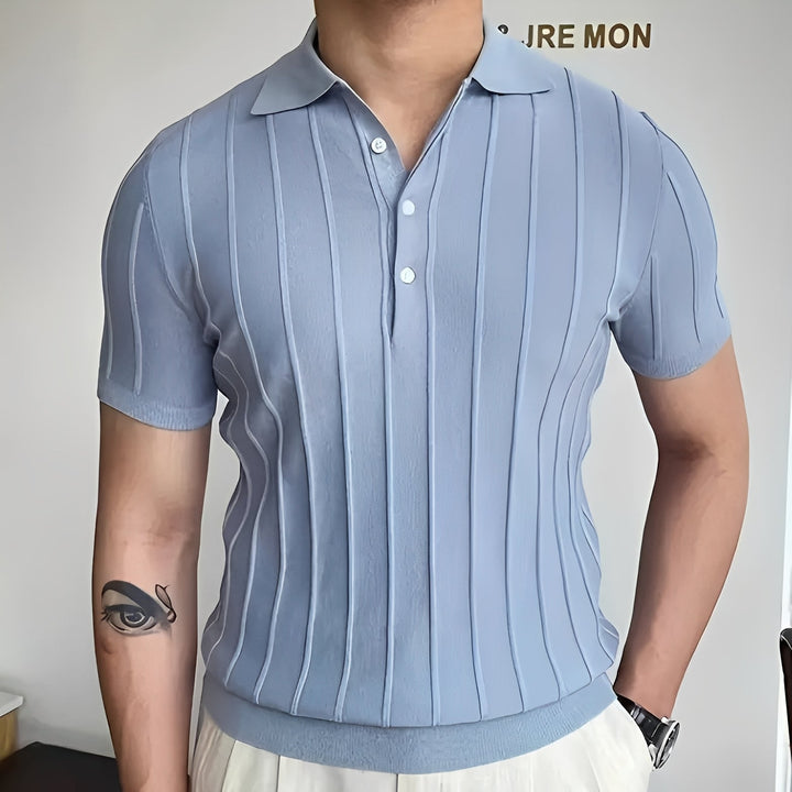 Joss | Men's Trendy Shirt with Striped Collar