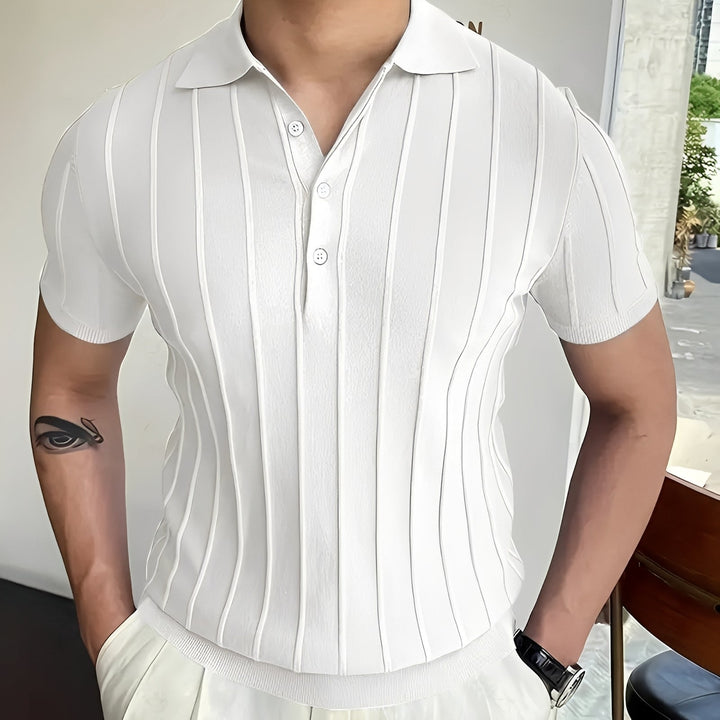 Joss | Men's Trendy Shirt with Striped Collar