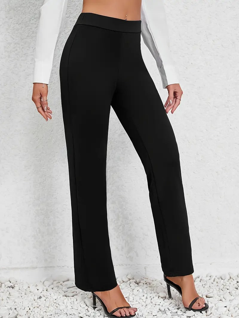 Women's Black Straight Leg Winter Trousers