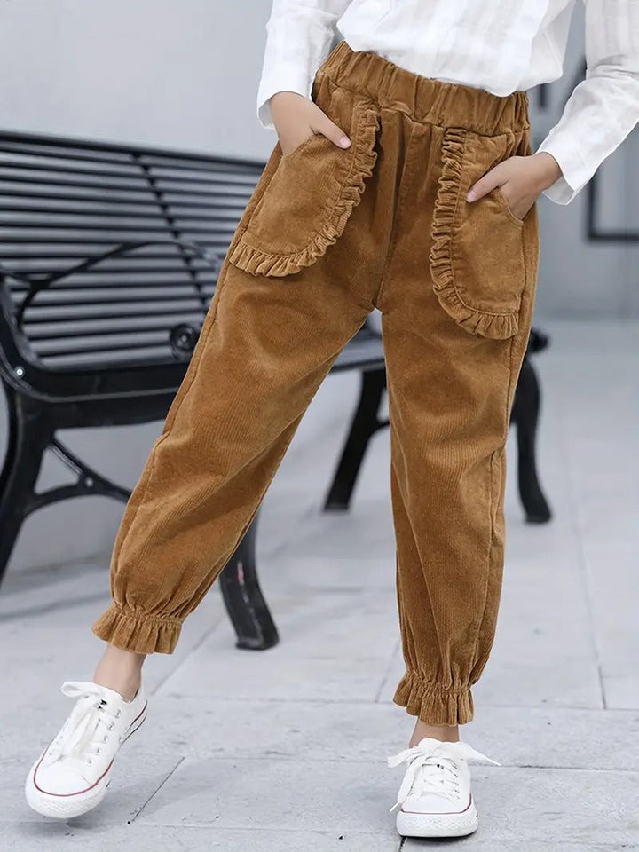 Women's Cropped Corduroy Trousers for Winter