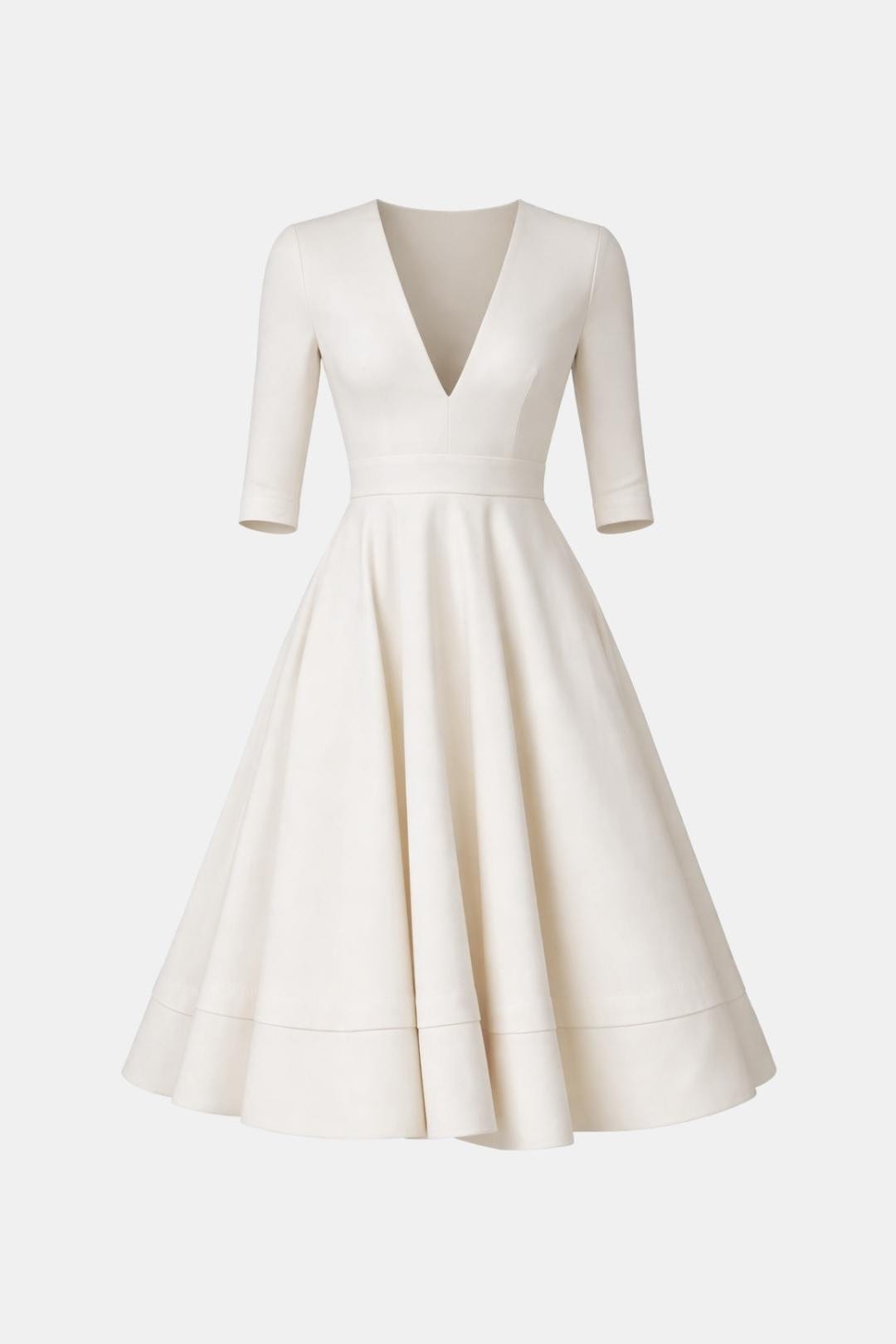 Irene | Women's V-Neck A-Line Midi Dress for Elegant Style