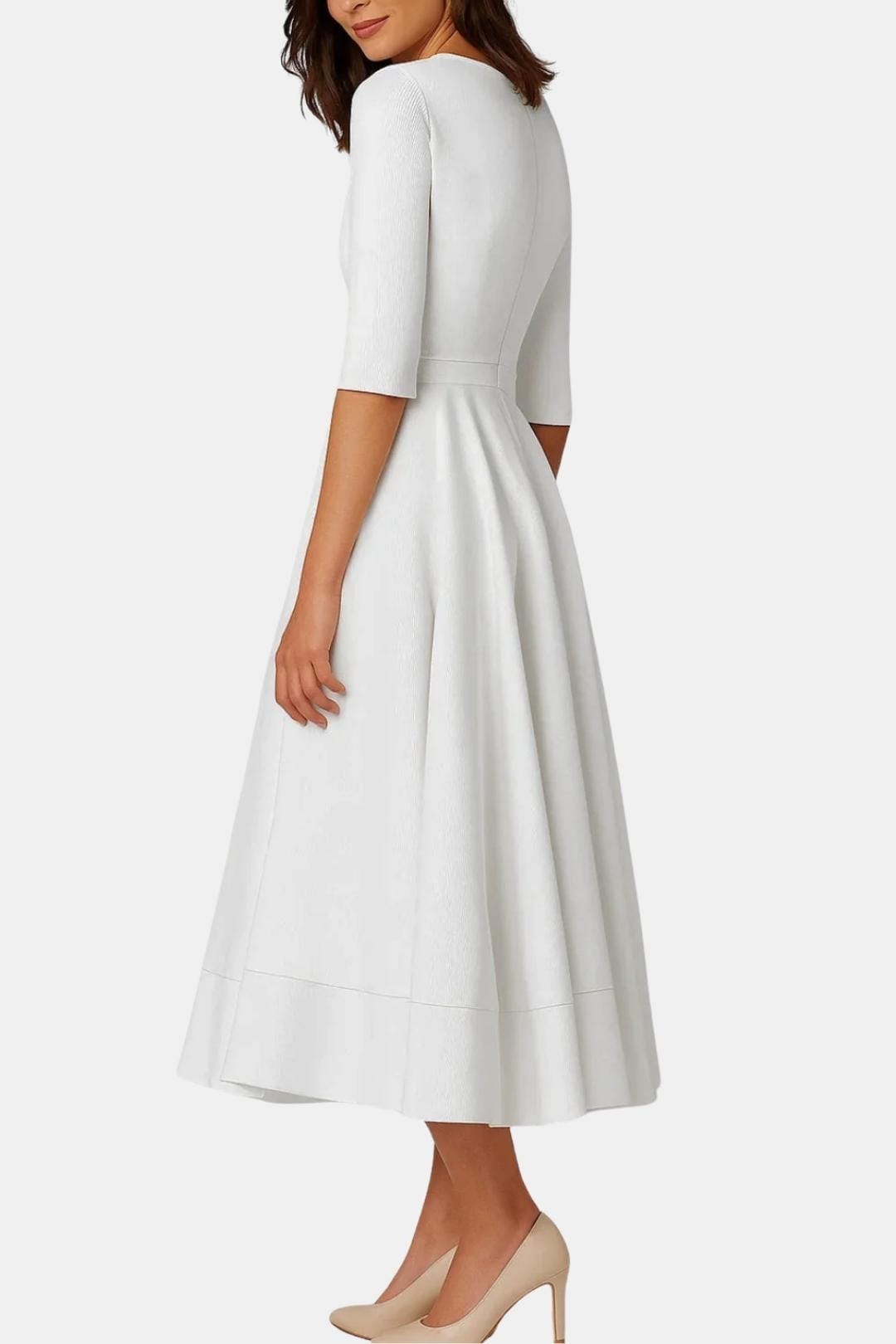 Irene | Women's V-Neck A-Line Midi Dress for Elegant Style