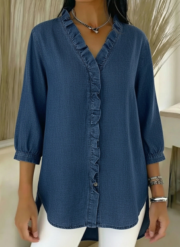 Jane | Women's Ruffle Button-Up Top