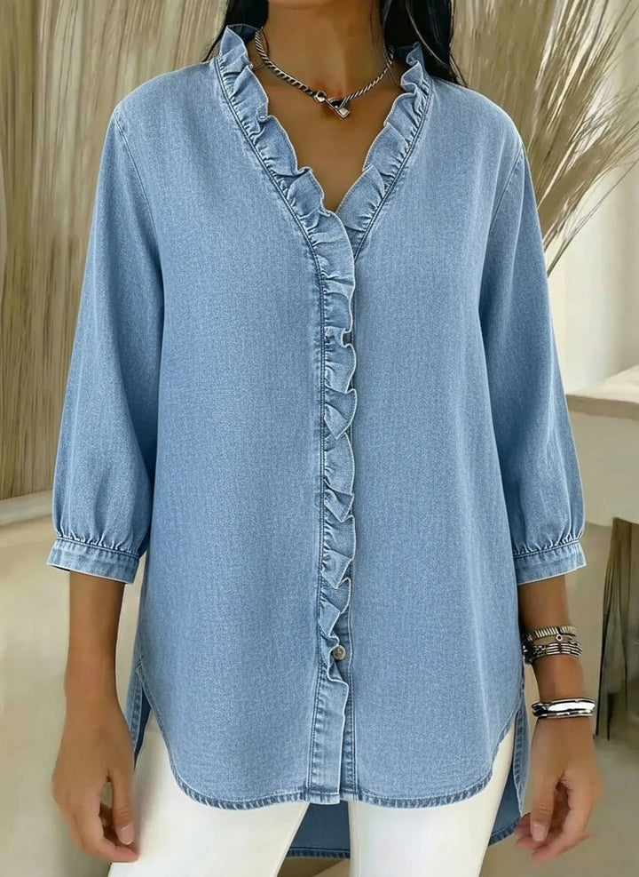 Jane | Women's Ruffle Button-Up Top