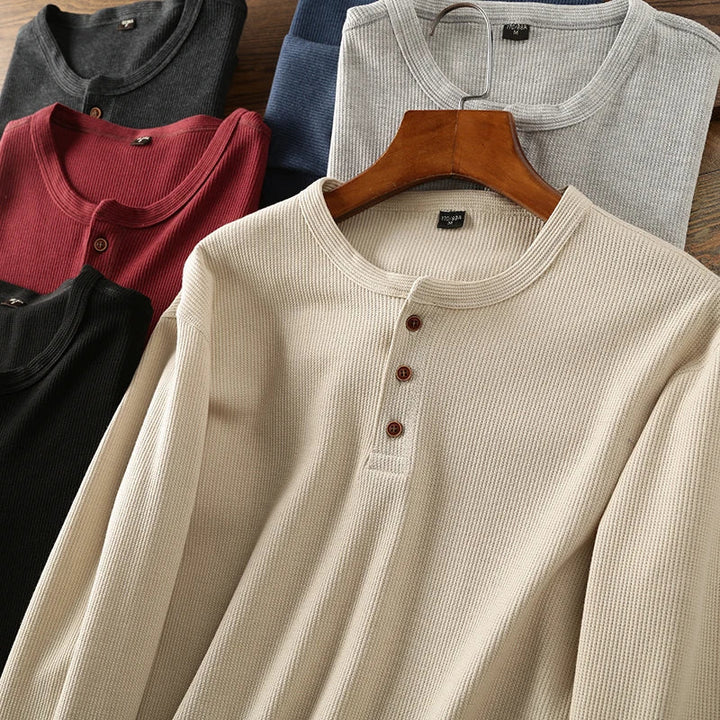 Jeff | Men's Long Sleeve Casual Henley Shirt