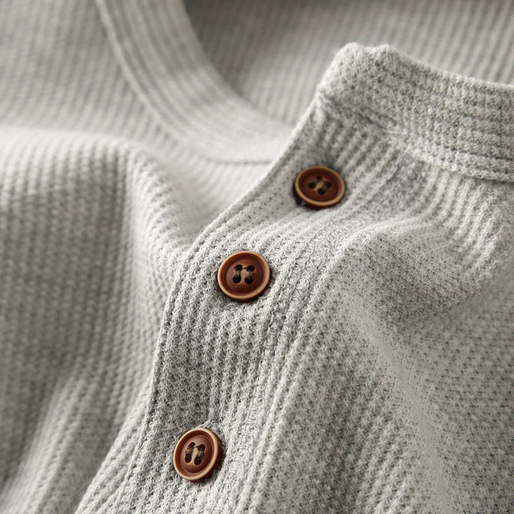 Jeff | Men's Long Sleeve Casual Henley Shirt