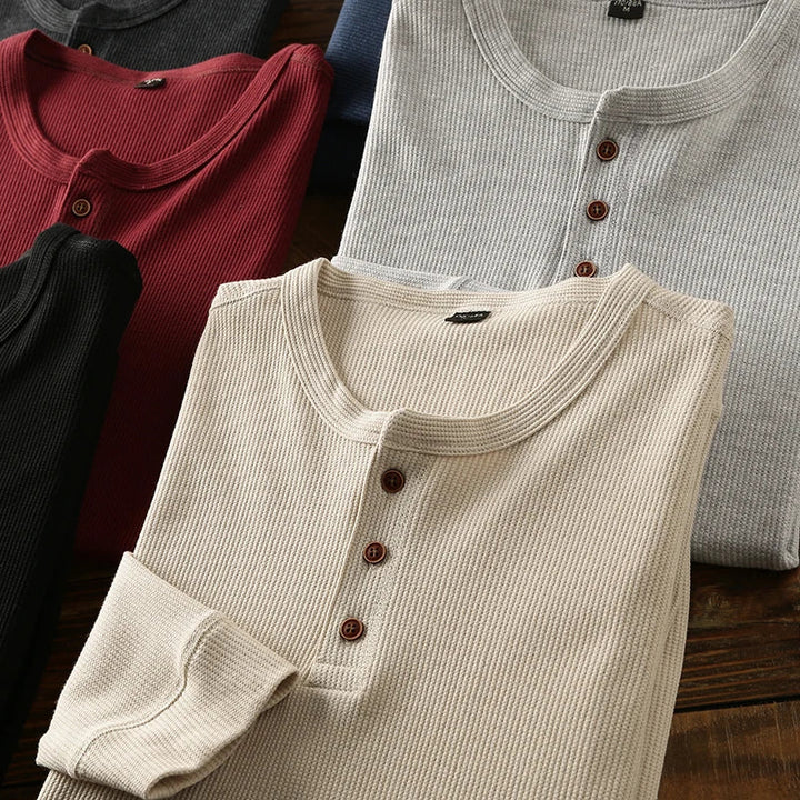 Jeff | Men's Long Sleeve Casual Henley Shirt