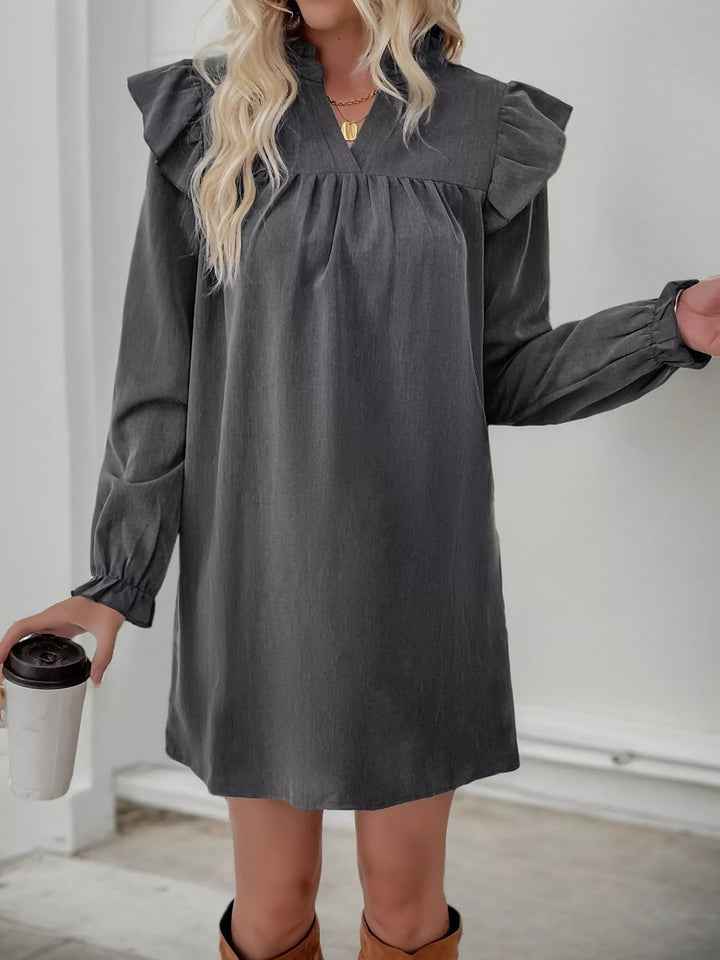 Jillian | Women's Ruffle Mini Dress with Long Sleeves