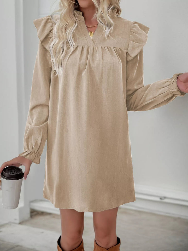Jillian | Women's Ruffle Mini Dress with Long Sleeves