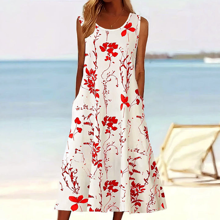 Jolene | Women's Sleeveless A-Line Midi Dress Alternative