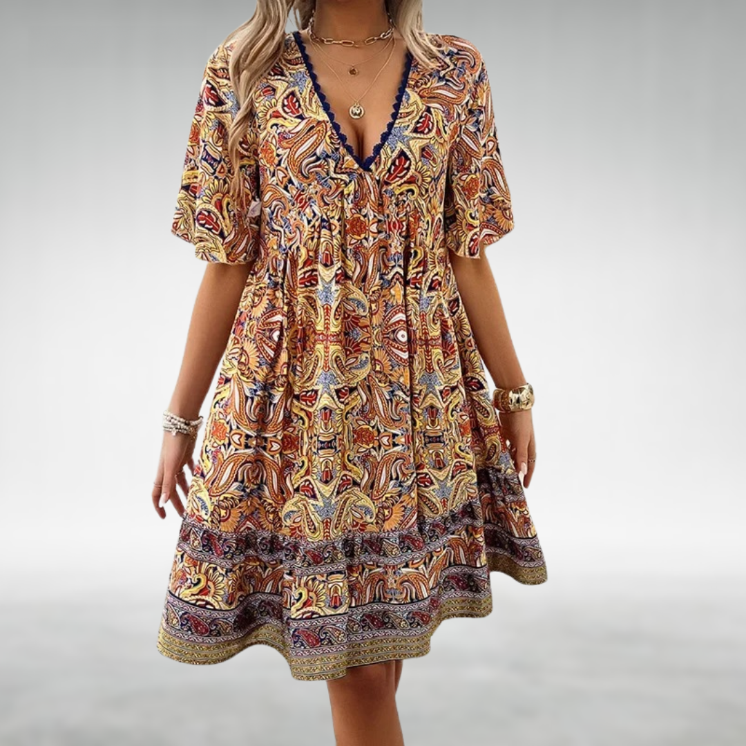 Julia | Women's V-Neck Casual Mini Dress