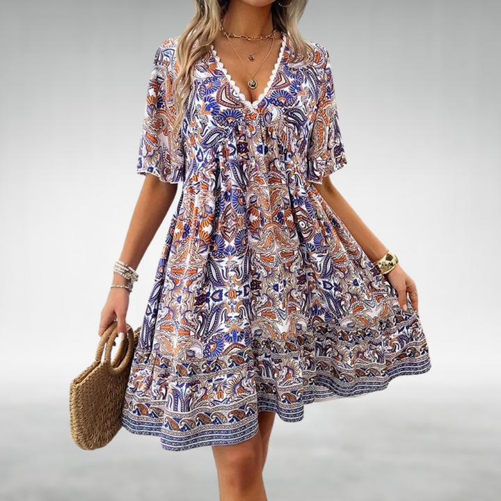Julia | Women's V-Neck Casual Mini Dress