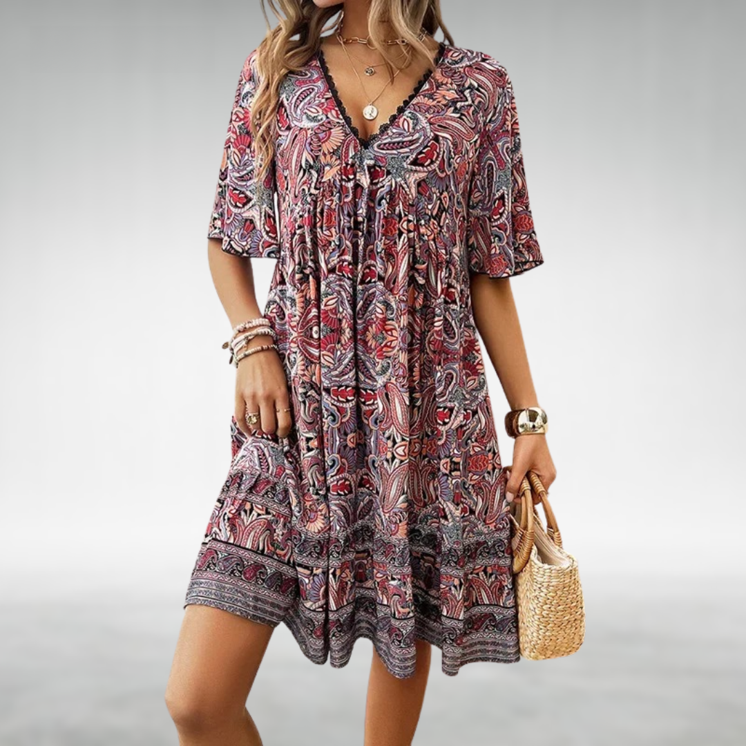 Julia | Women's V-Neck Casual Mini Dress