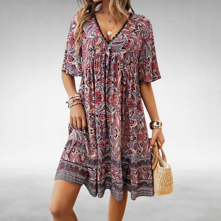 Julia | Women's V-Neck Casual Mini Dress