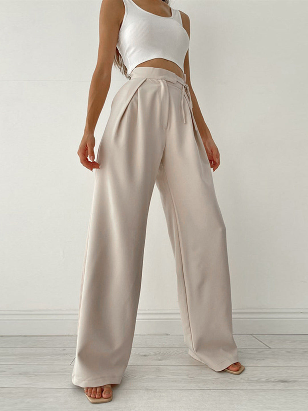 Katherine | Women's High-Waisted Wide Leg Trousers