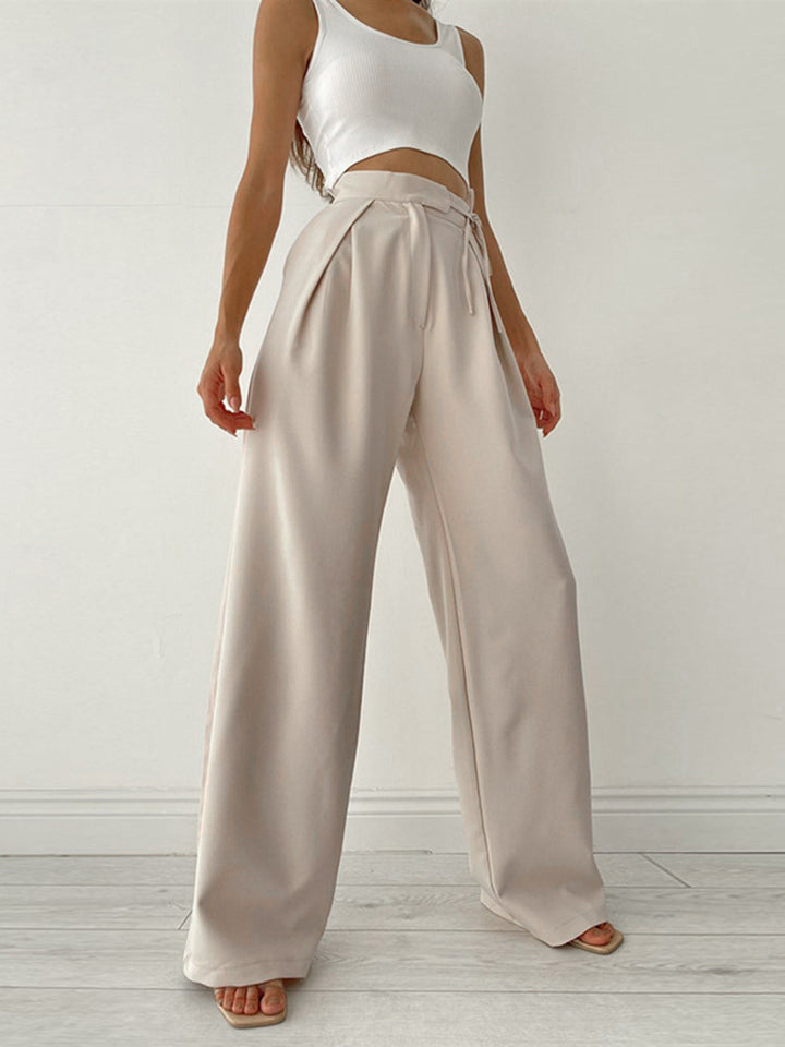 Katherine | Women's High-Waisted Wide Leg Trousers
