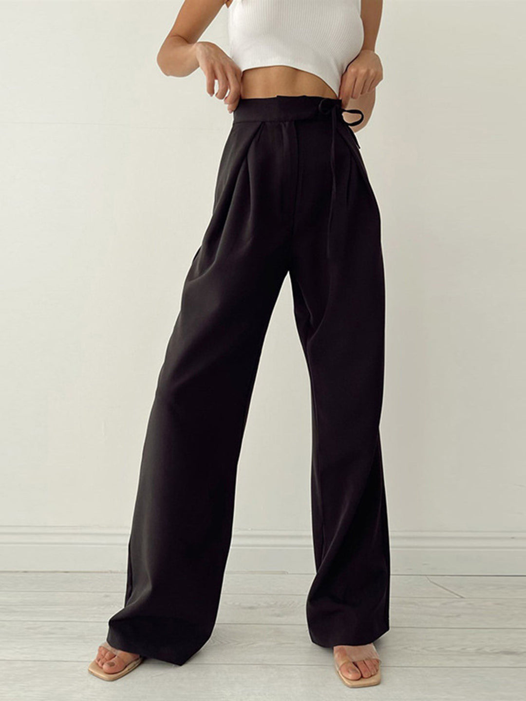 Katherine | Women's High-Waisted Wide Leg Trousers