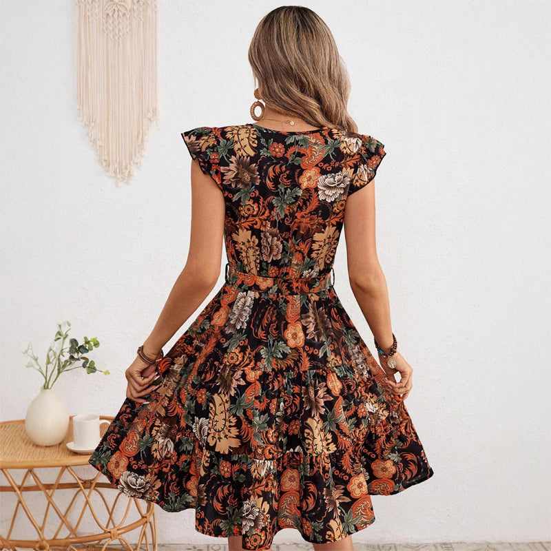 Kathy | Women's V-Neck Wrap Midi Dress for Elegant Style