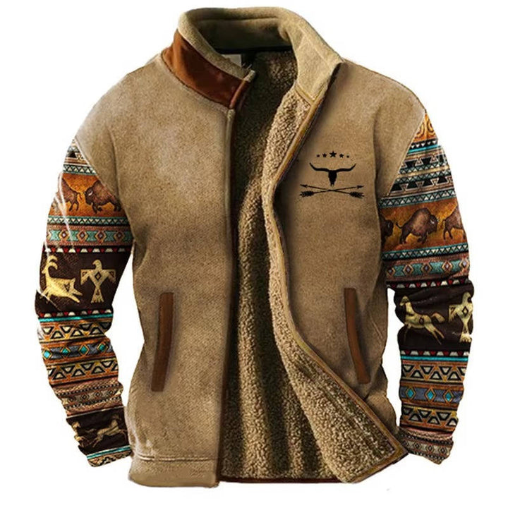 Men's Aztec Fleece Western Style Jacket