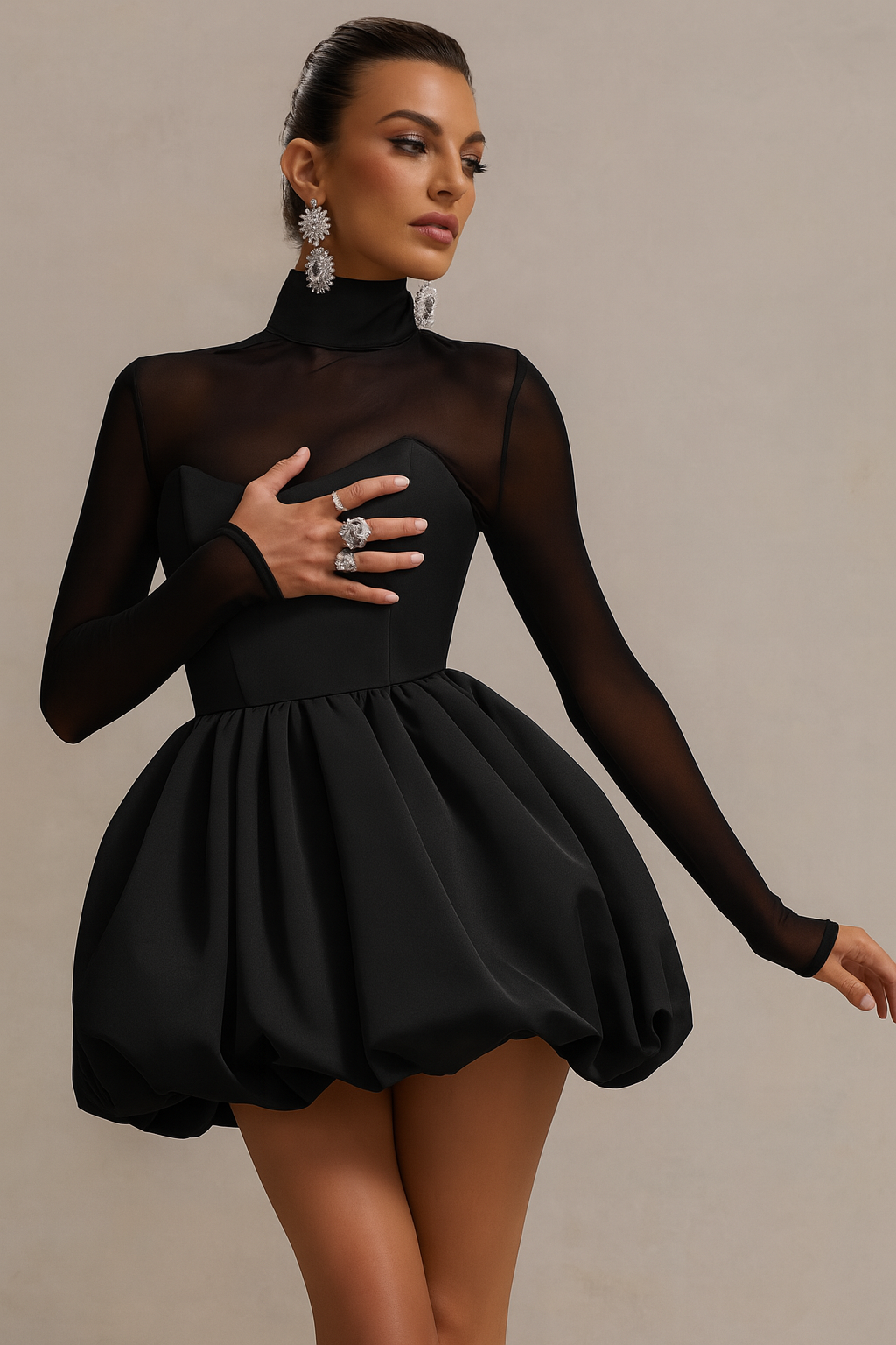 Kristen | Women's Long Sleeve Fit and Flare Dress