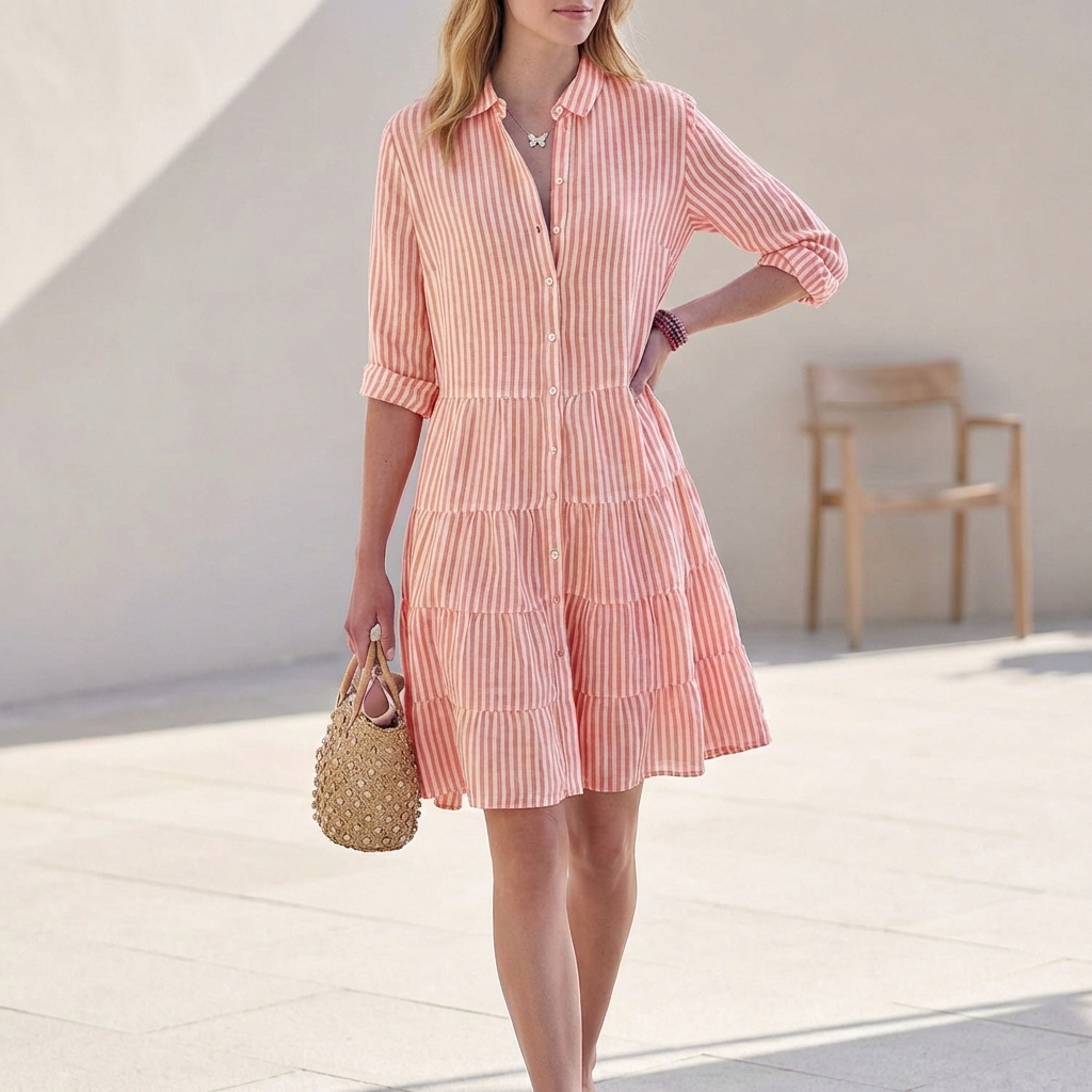Kylie | Women's Button-Down Tiered Mini Dress