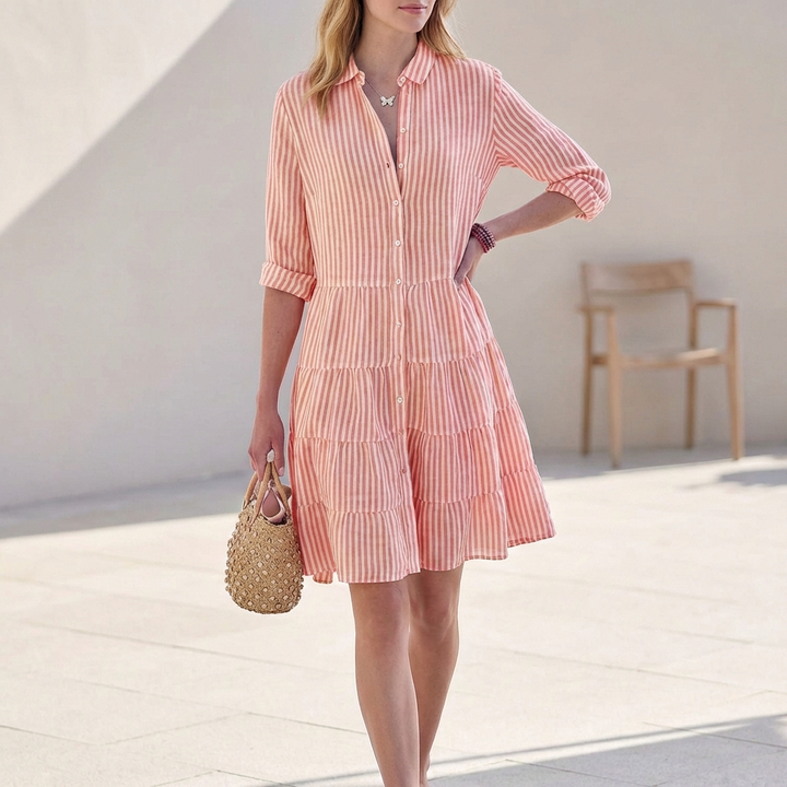 Kylie | Women's Button-Down Tiered Mini Dress