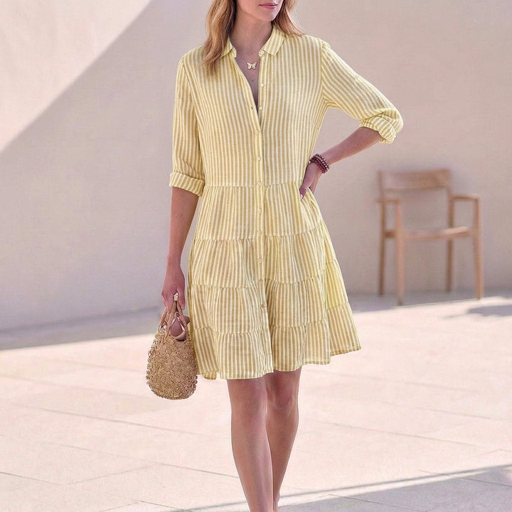 Kylie | Women's Button-Down Tiered Mini Dress