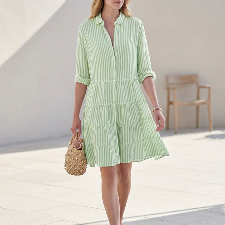 Kylie | Women's Button-Down Tiered Mini Dress