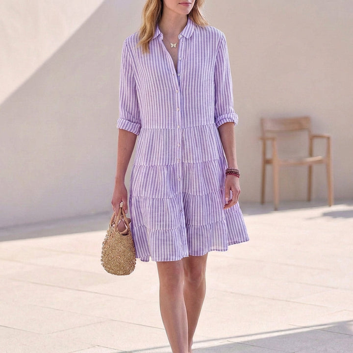 Kylie | Women's Button-Down Tiered Mini Dress