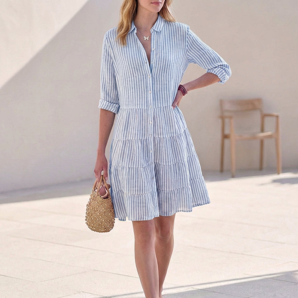 Kylie | Women's Button-Down Tiered Mini Dress