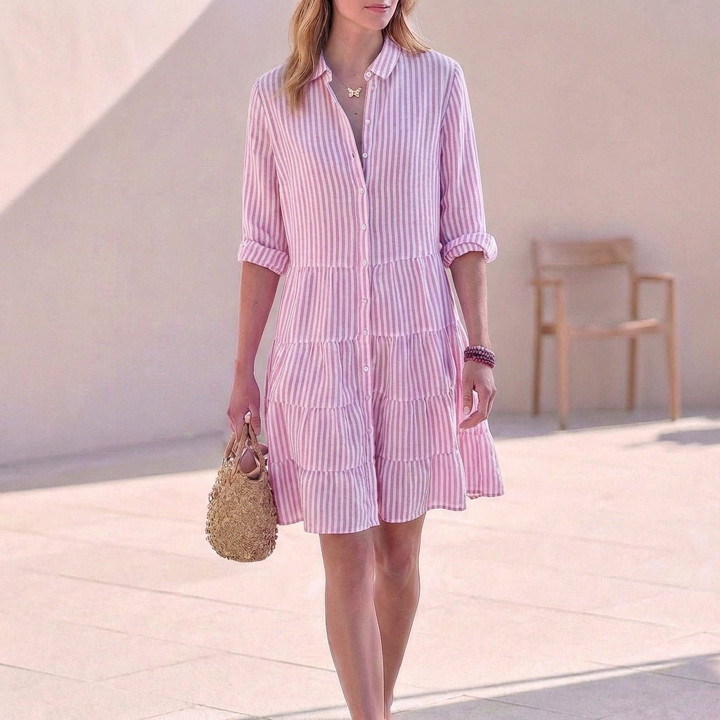 Kylie | Women's Button-Down Tiered Mini Dress