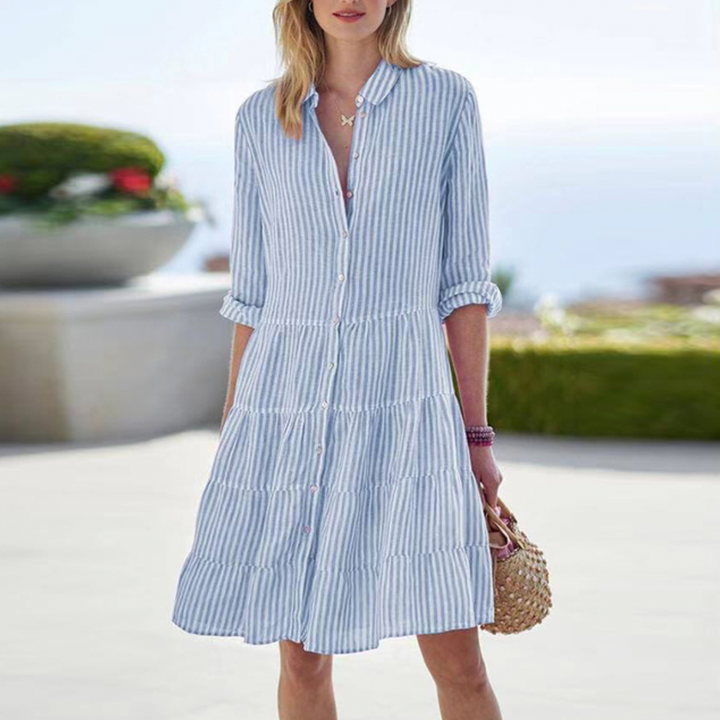 Lana | Women's Striped Button-Down Mini Dress