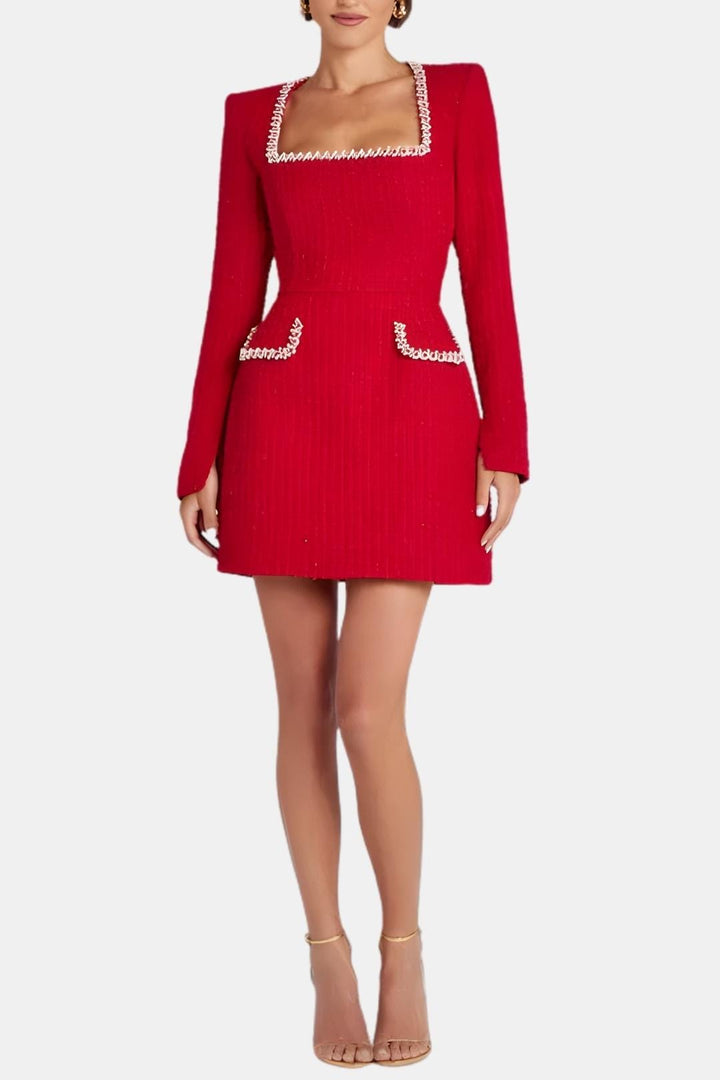 Lana | Women's A-Line Mini Dress with Long Sleeves
