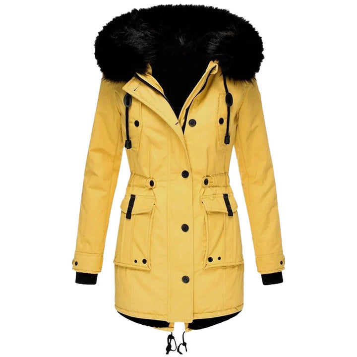 Women's Warm Winter Coat with Hood and Long Fit