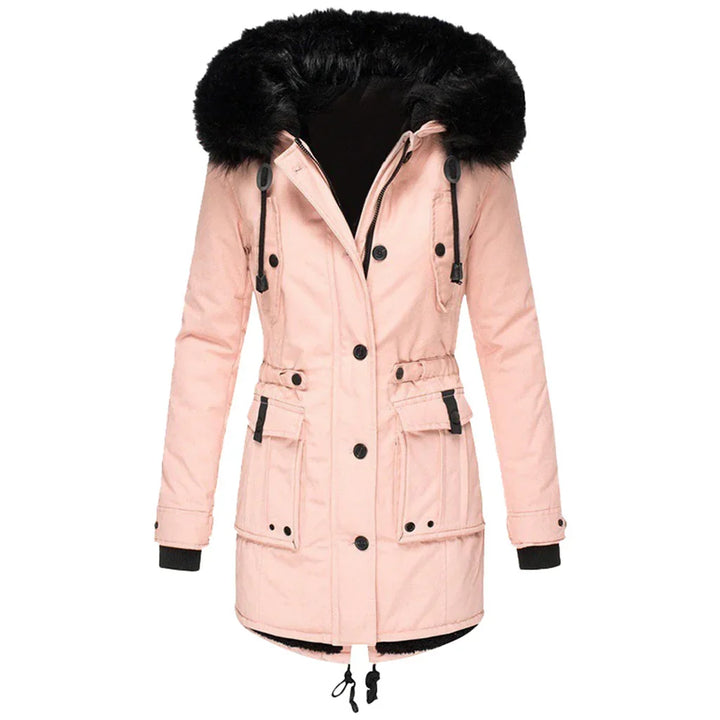 Women's Warm Winter Coat with Hood and Long Fit