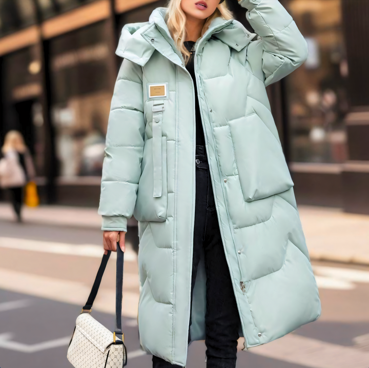 Women's Waterproof Long Winter Jacket - Stylish and Warm