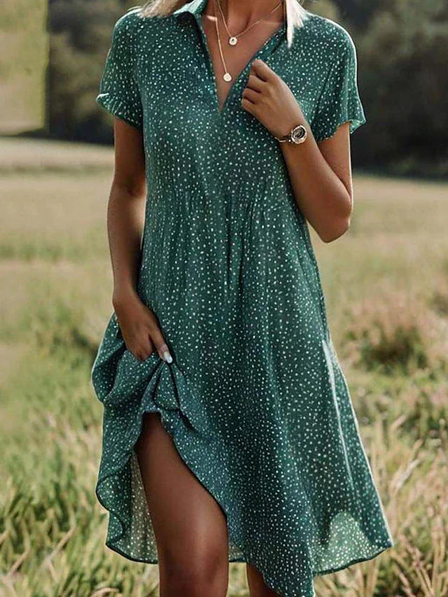 Portia | Women's Casual Floral Dress with Lapels