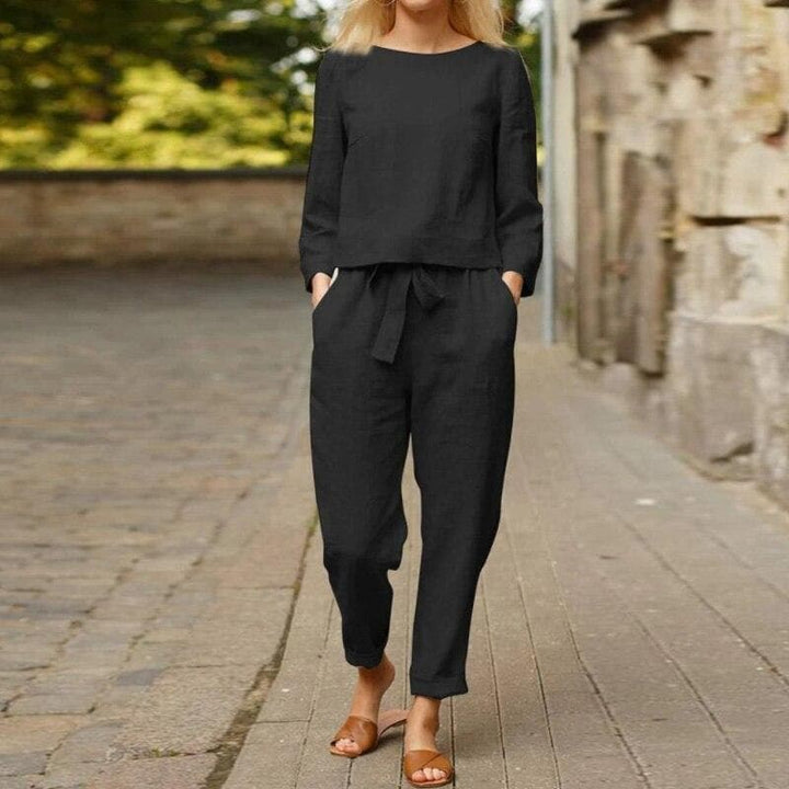 Leila | Women's Long Sleeve Relaxed Fit Two-Piece Outfit