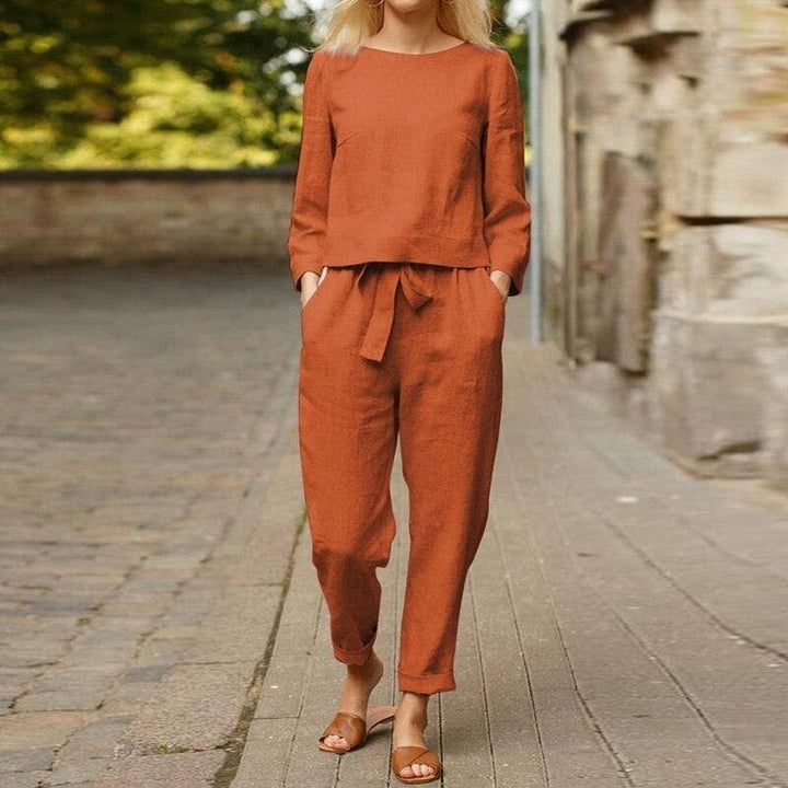 Leila | Women's Long Sleeve Relaxed Fit Two-Piece Outfit
