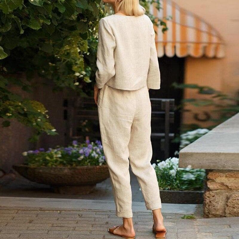 Leila | Women's Long Sleeve Relaxed Fit Two-Piece Outfit