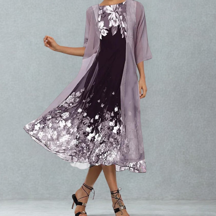 Linda | Women's Floral A-Line Midi Dress