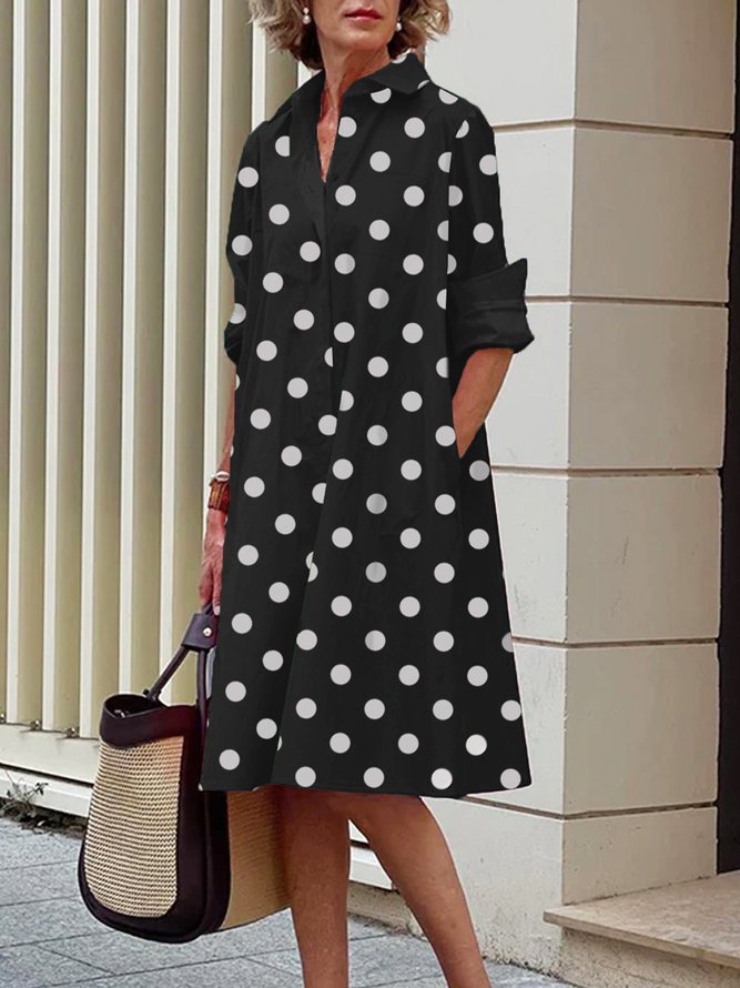 Linda | Women's A-Line Midi Dress with Button-Down Design